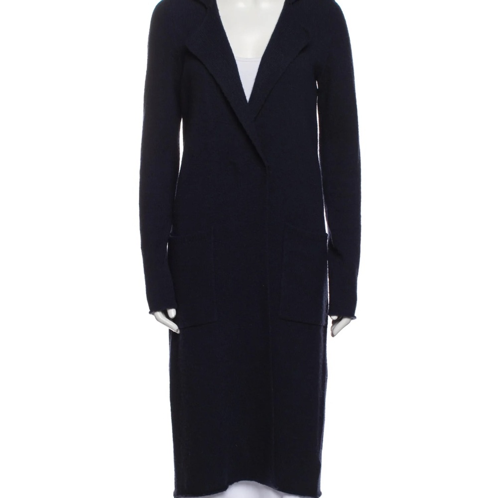 ATM Navy Wool Hooded Duster Sweater